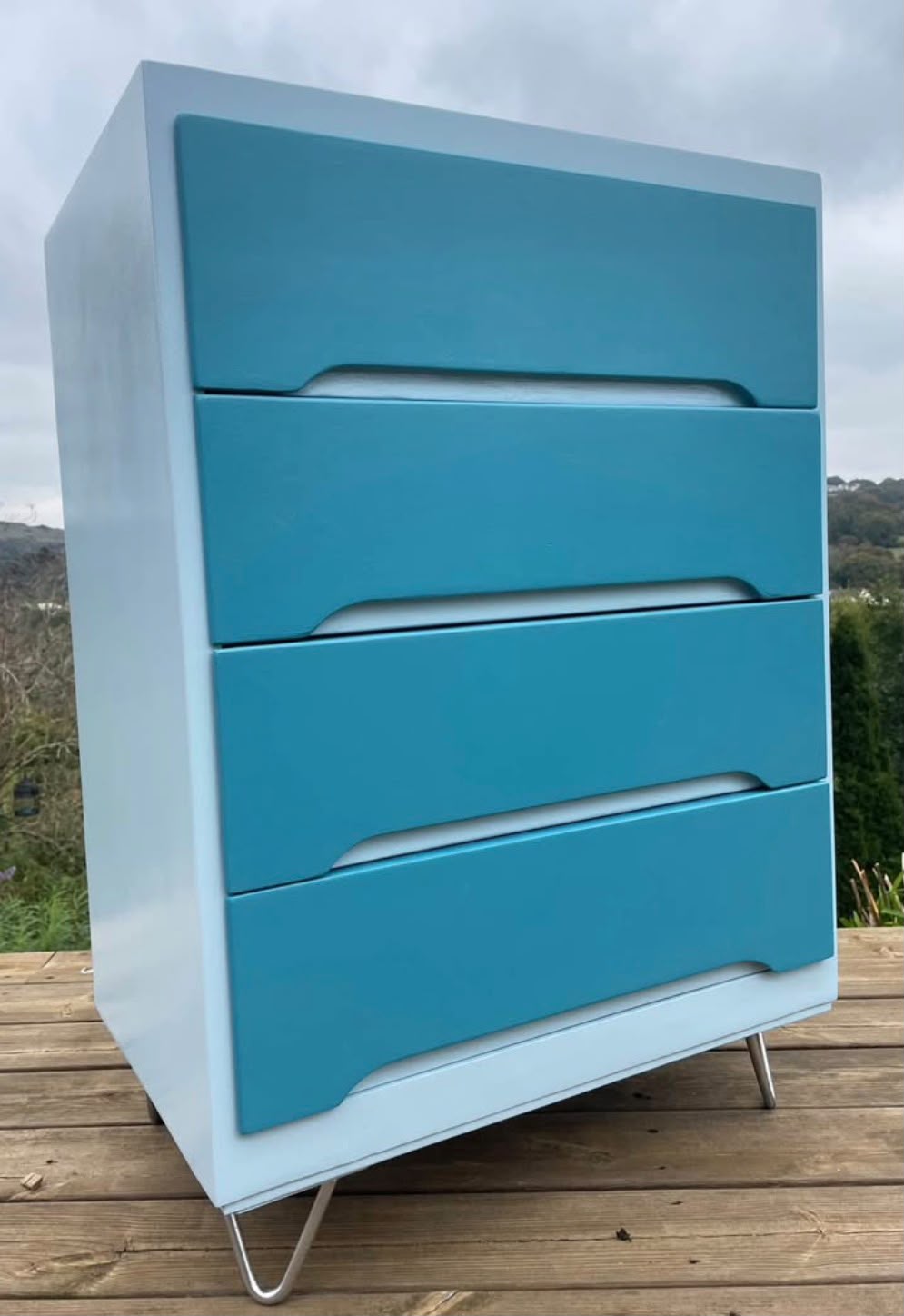 Blue 4-drawer chest