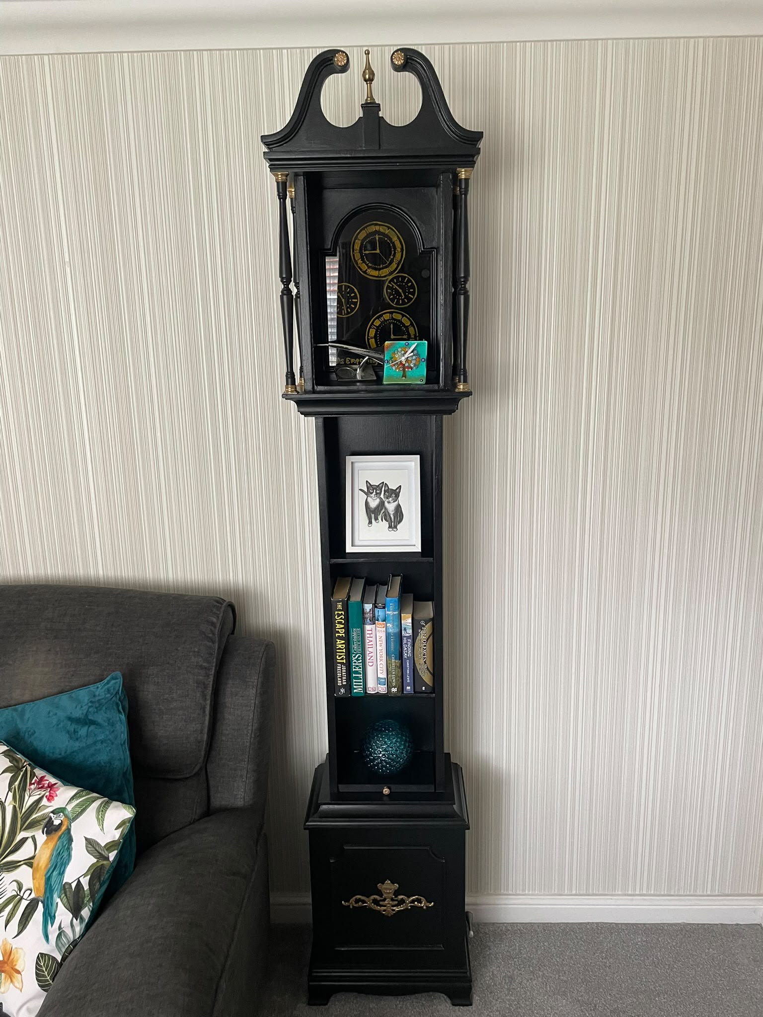 Gothic clock display cabinet