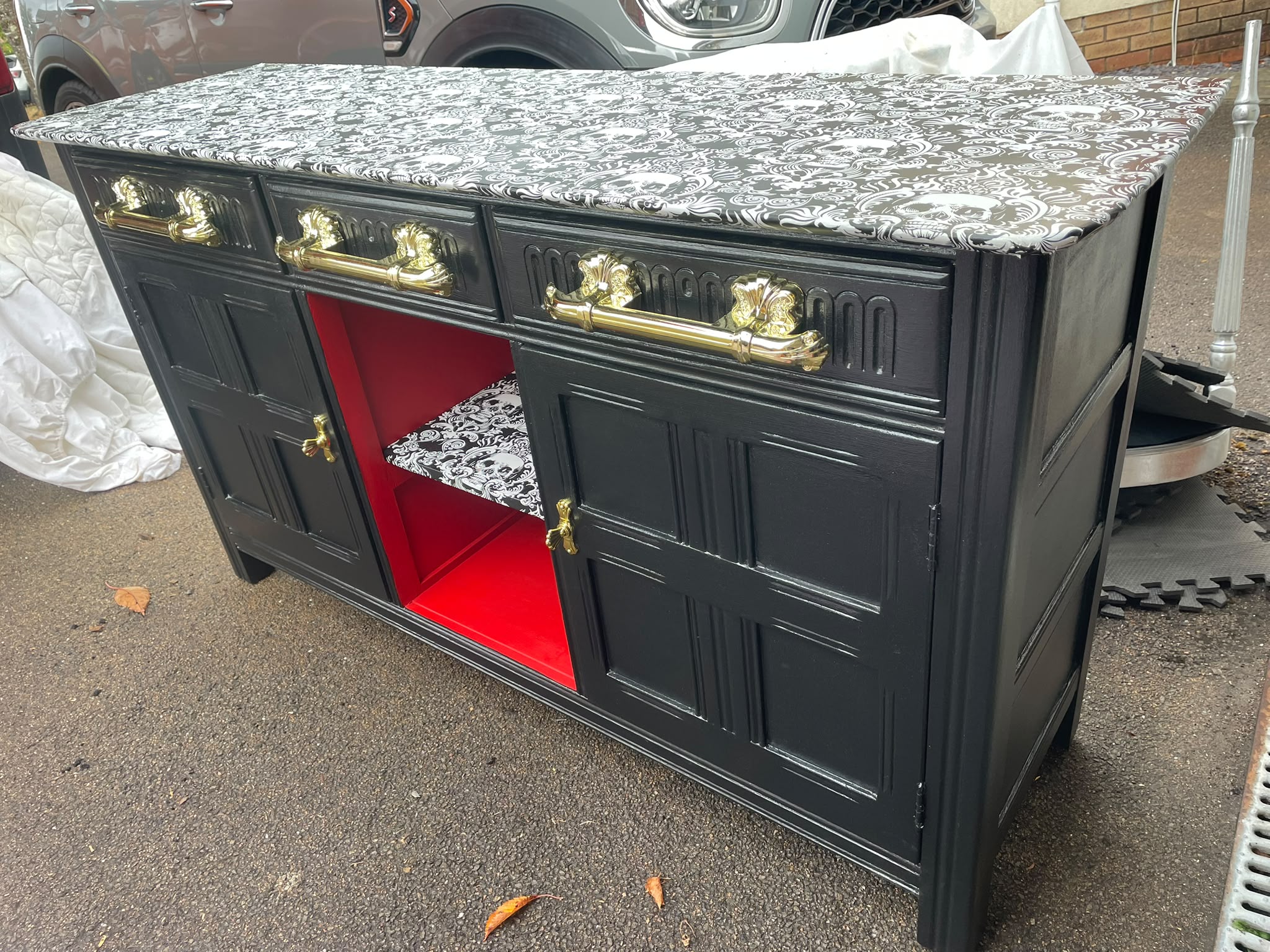Gothic skull sideboard by GJ's Emporium
