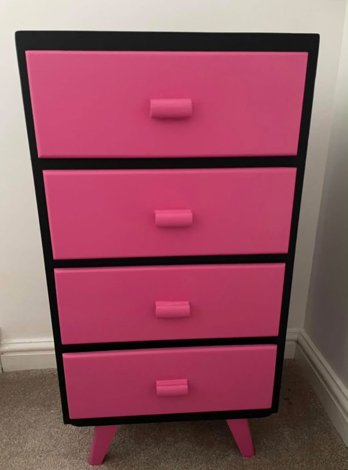 Pink restored chest of drawers