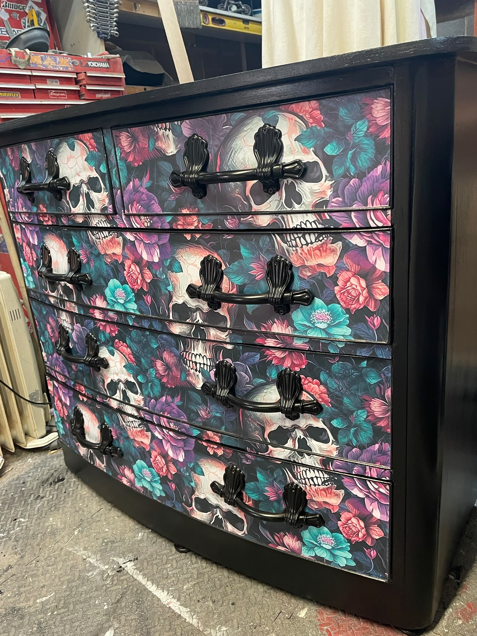Skull and floral statement drawers